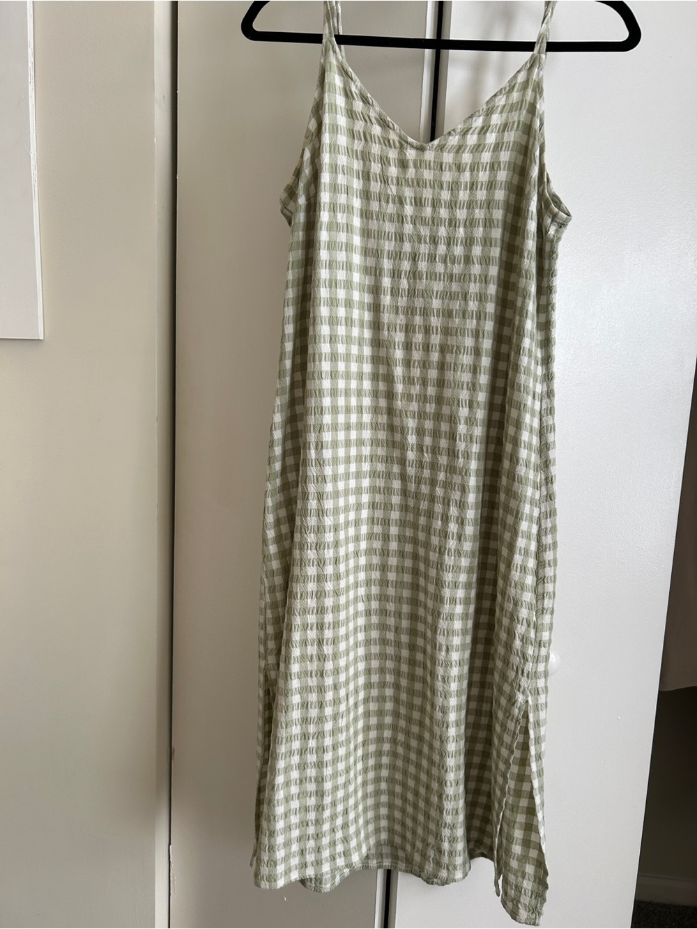 Universal Thread Sage Gingham Midi Slip Dress